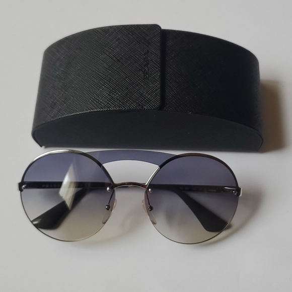 Prada Round Sunglasses in Gray/Silver - Picture 1 of 14
